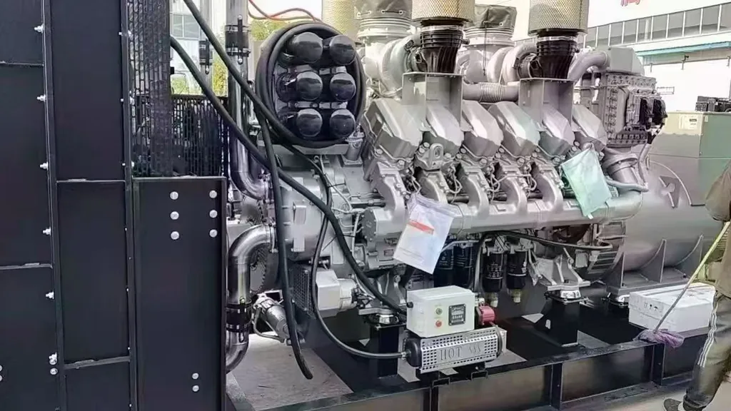 Generator set engine close-up